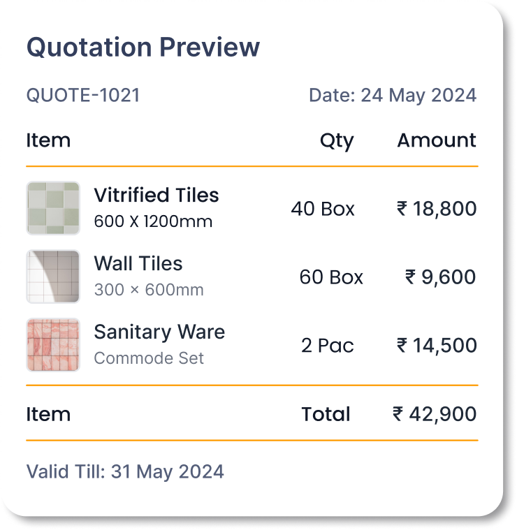 Quotation preview card